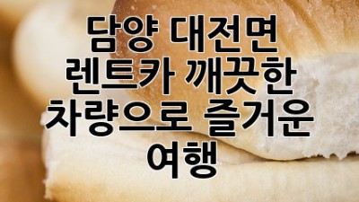 담양 대전면 렌트카, 깨끗한 차량으로 즐거운 여행!